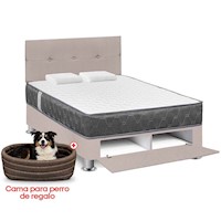 Juego de dormitorio Forli Acqua Sabanera 2PLZ Beige+ Cama para perro